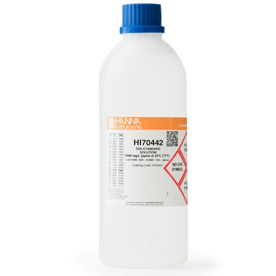 HANNA HI 70442L TDS SOLUTION 1500 MG / L PPM 500 ML