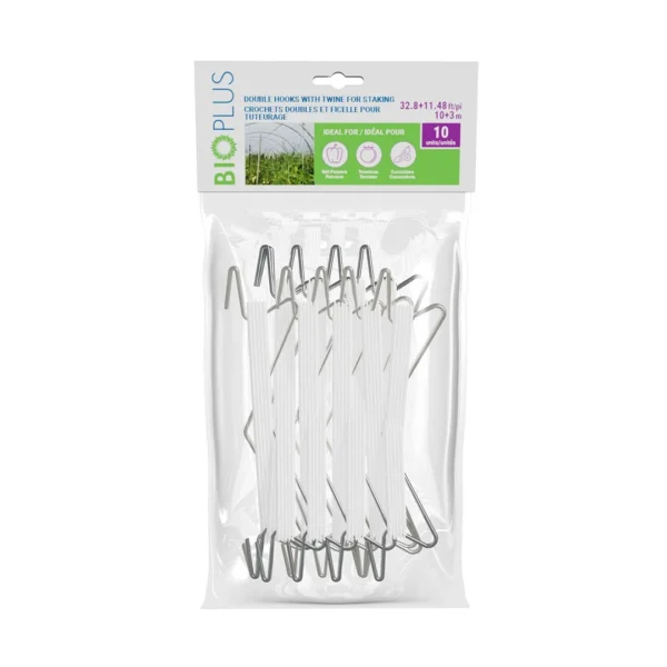 Crochets doubles et ficelle Bio Plus® pour tuteurage